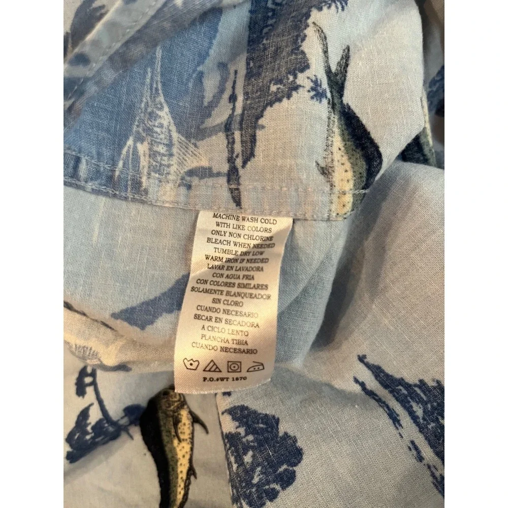 Royal Palm Men's Short Sleeve Button Up Shirt Size‎ 3XL Fishing Fish